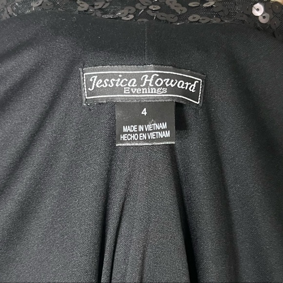 Jessica Howard Evenings Sequin Drape Back Cocktail Dress - Picture 5 of 5
